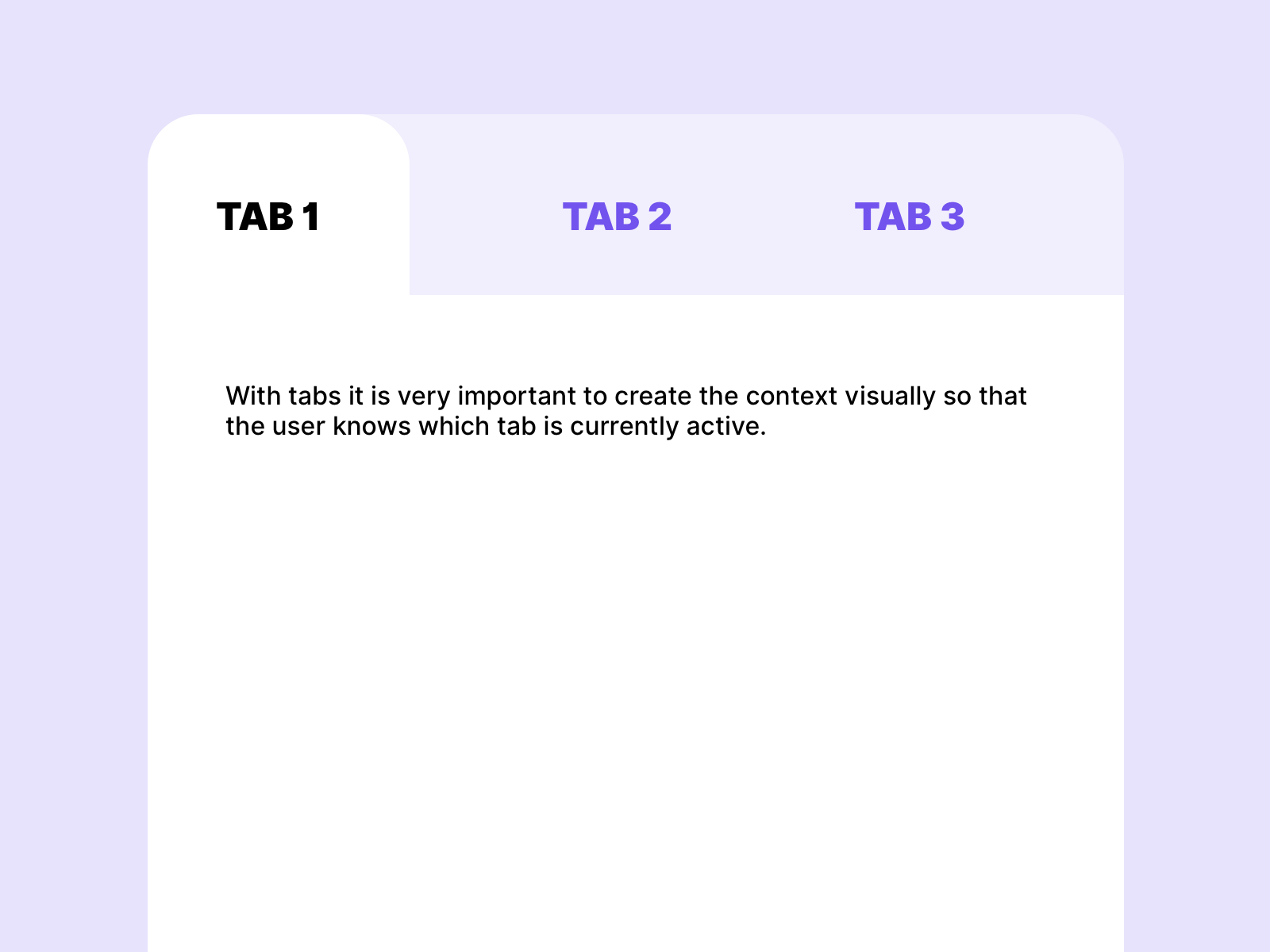 In this picture we see a tab with an active state.