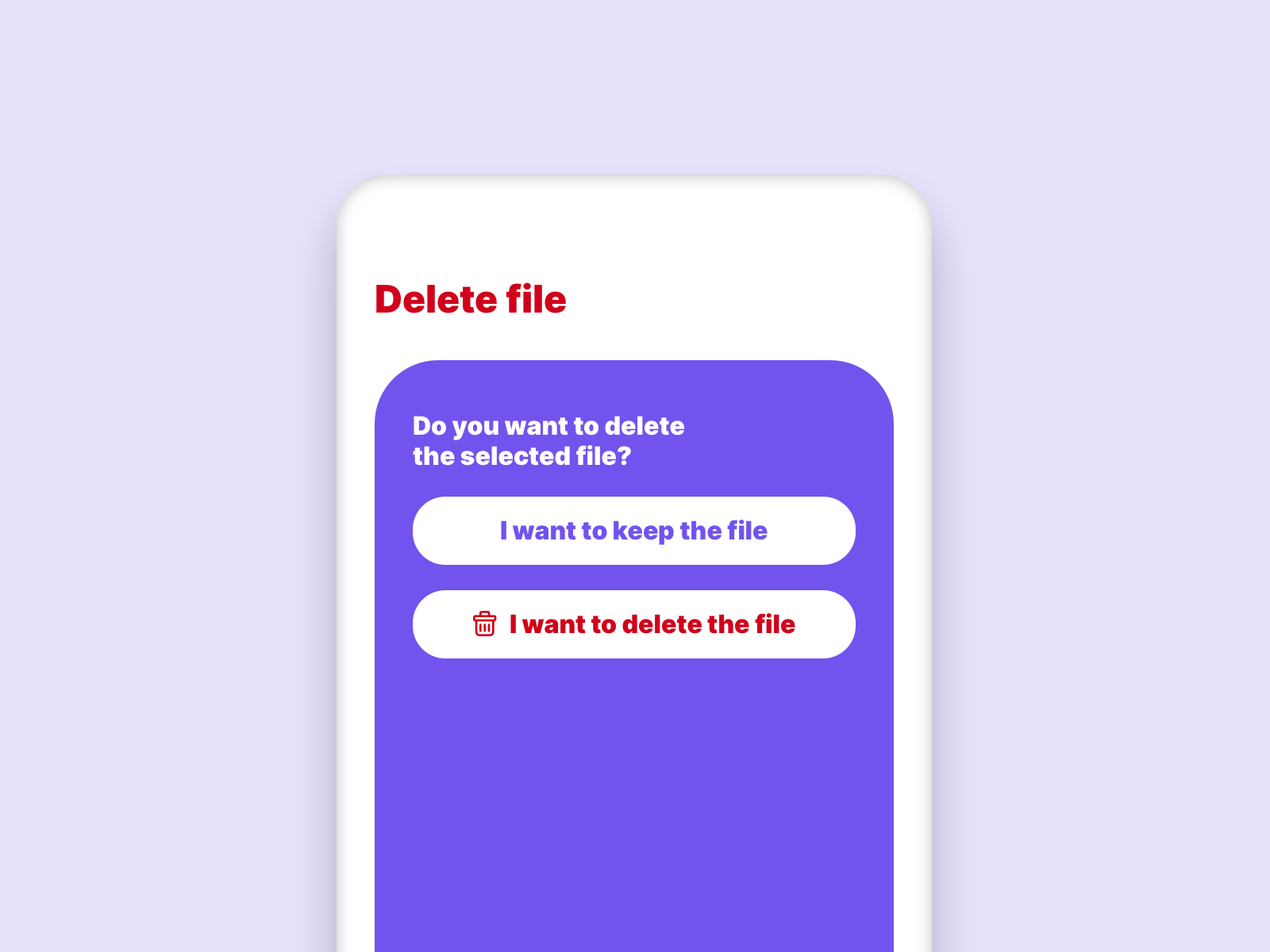 The image shows the deleting process of a file. The system asks the user if they really want to delete the file.