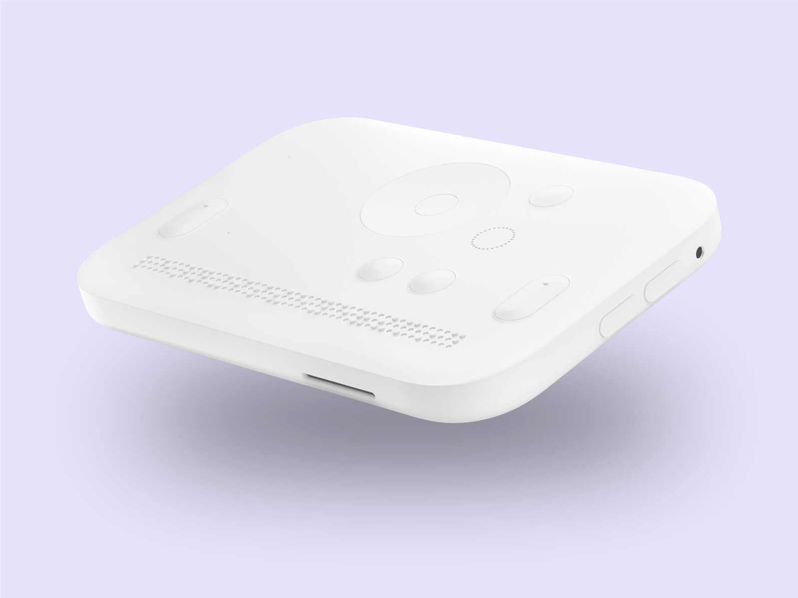 In this picture we see the Dot Mini. A smart device that can access any digital text content from websites, books, magazines, audio and even films on its own and transfer them into Braille.